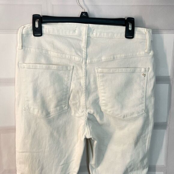 Madewell 10" High-Rise Skinny Jeans in Pure White: Step-Hem Edition size 10 - Picture 10 of 14